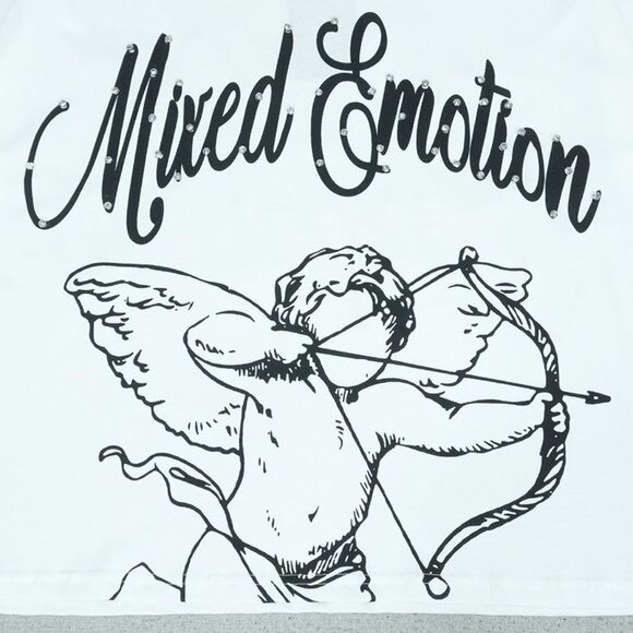 Mixed Emotion White Crewneck Tee - Picture 6 of 10